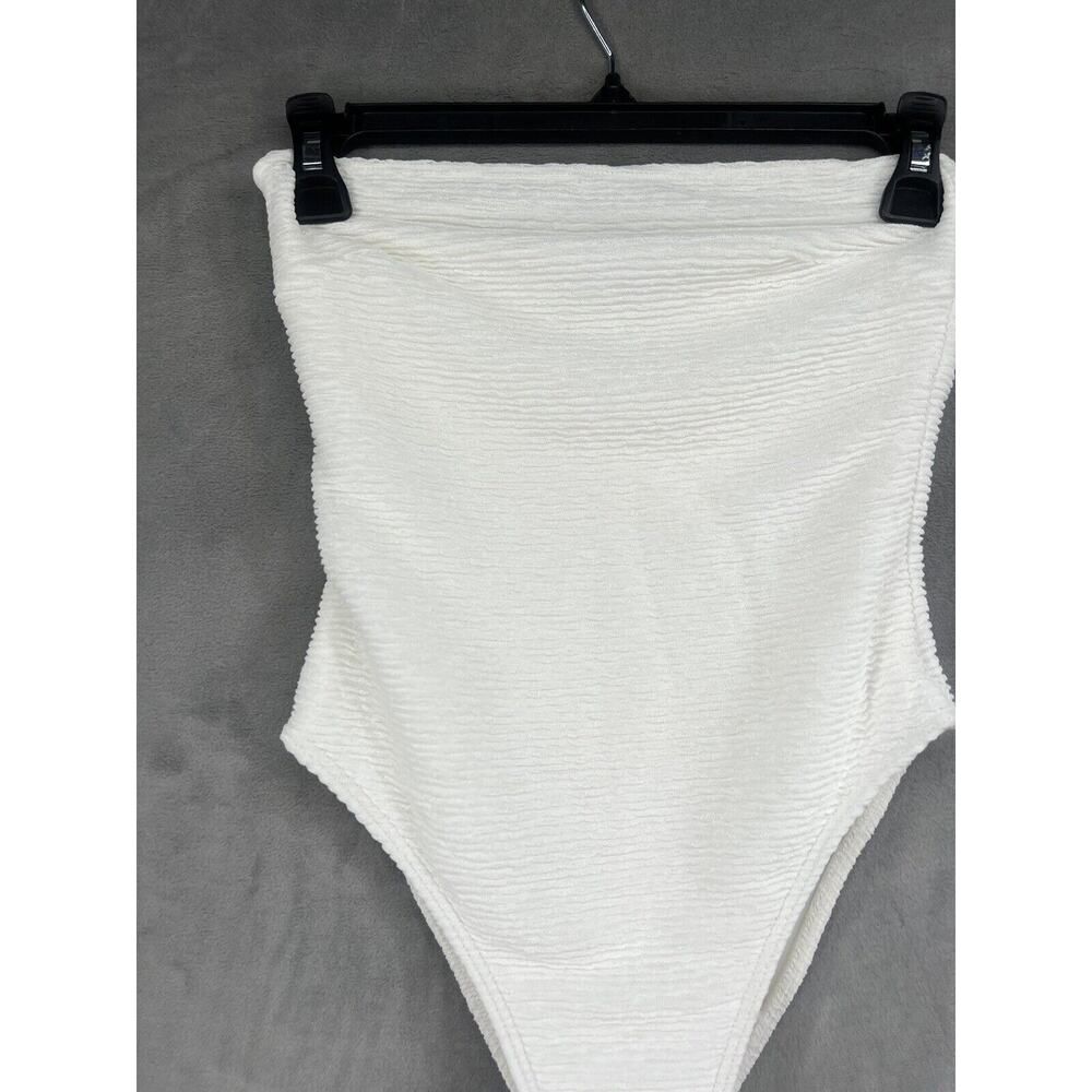 Rumer Rosa Bodysuit Size Small White Ribbed Strapless - Picture 4 of 9